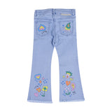 Floral Print Flared Jeans
