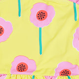Yellow & Pink Flower Swimsuit