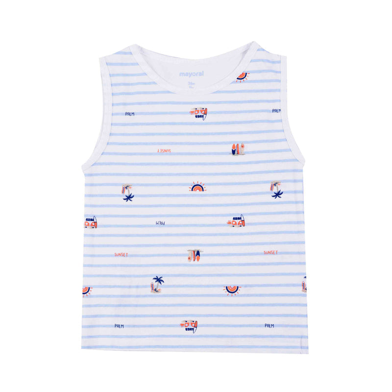 White Sleepsuit with Stripes Print