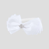 Elegant Big Bow Headband, white