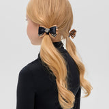 Checkered and Blue Bows Hairbands Accessories, 2 pcs