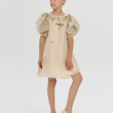 Choupette 3D Butterflies Sequins Decorated Dress Creamy(104)