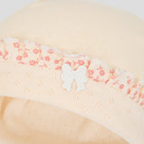 Choupette Peach Floral Set of Bodysuit, Footed Pants ,Hat
