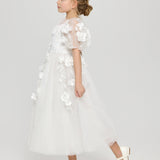 3D flowers dress, ecru(104)