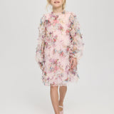 Textured dress, floral print(104)