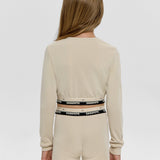 Choupette Beige Cropped T-Shirt And Legging Set