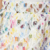 Embroidered Denim Shorts-Skirt ,pink(98)