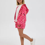 Choupette Heart Set Hoodie Jacket With Shorts