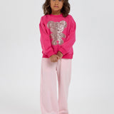 Choupette Bear Sequence Applique Decorated Sweatshirt