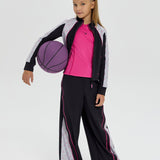 Choupette Girls Black Color-Block Dri-Fit Tracksuit