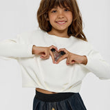 Choupette Ecru Stylish Cropped Sweatshirt