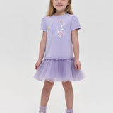 Combined Jersey Dress, lavander(86)