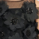 Elegant Black Flower Top