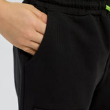 Black with Green Logo Sports Shorts
