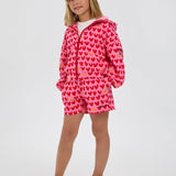 Choupette Heart Set Hoodie Jacket With Shorts