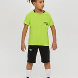 Sports Set Neon Green T-Shirt and Matching Black Shorts