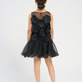 Elegant Black Flower Top