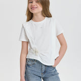 Choupette 3D Flower Asymmetry T-Shirt
