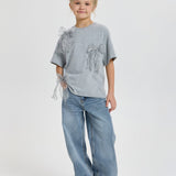 Choupette Bow And Pearls Decorated T-Shirt