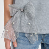 Choupette Bow And Pearls Decorated T-Shirt