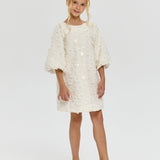 Choupette 3D Flowers White Cocktail Dress