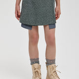 Choupette Grey Sequins Decorated Shorts Skirt