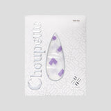 Choupette White Tights With Purple Hearts