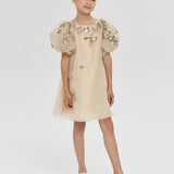 Choupette 3D Butterflies Sequins Decorated Dress Creamy(104)