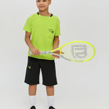 Sports Set Neon Green T-Shirt and Matching Black Shorts