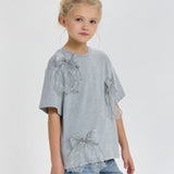 Choupette Bow And Pearls Decorated T-Shirt