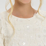 Choupette 3D Flowers White Cocktail Dress