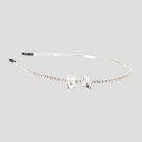 Choupette Bow Decorated Rhinestones Headband Silver