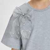 Choupette Bow And Pearls Decorated T-Shirt