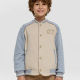 Choupette Beige Blue Combined Bomber Jacket