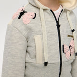 Choupette Grey Melange Decorated Hoodie