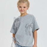 Choupette Bow And Pearls Decorated T-Shirt