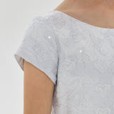 Choupette Jacquard Sequins Decorated Dress Ecru(104)