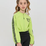 Sports Set Green Jacket and Black Leggings