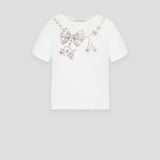 Choupette Crystals Decorated Printed T-Shirt