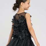 Elegant Black Flower Top