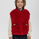 Choupette Burgundy Stylish Fur Vest