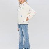 Choupette Ecru Bomber Jacket With Butterflies