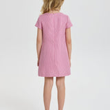 Choupette Stylish Tweed Dress With Beautiful Necklace