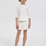 Choupette Decorated Blouse With 3D Flowers And Fruits