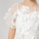 3D flowers dress, ecru(104)