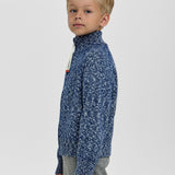 Choupette Dark Blue Melange Knitted Sweater With Zip