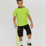 Sports Set Neon Green T-Shirt and Matching Black Shorts