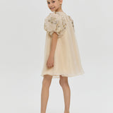 Choupette 3D Butterflies Sequins Decorated Dress Creamy(104)