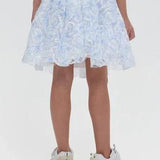 Embroidered Denim Shorts-Skirt ,pink(98)