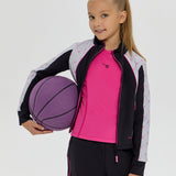 Choupette Girls Black Color-Block Dri-Fit Tracksuit